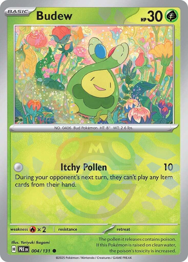 Budew (004/131) (Master Ball Pattern) [Scarlet & Violet: Prismatic Evolutions] | Good Games North