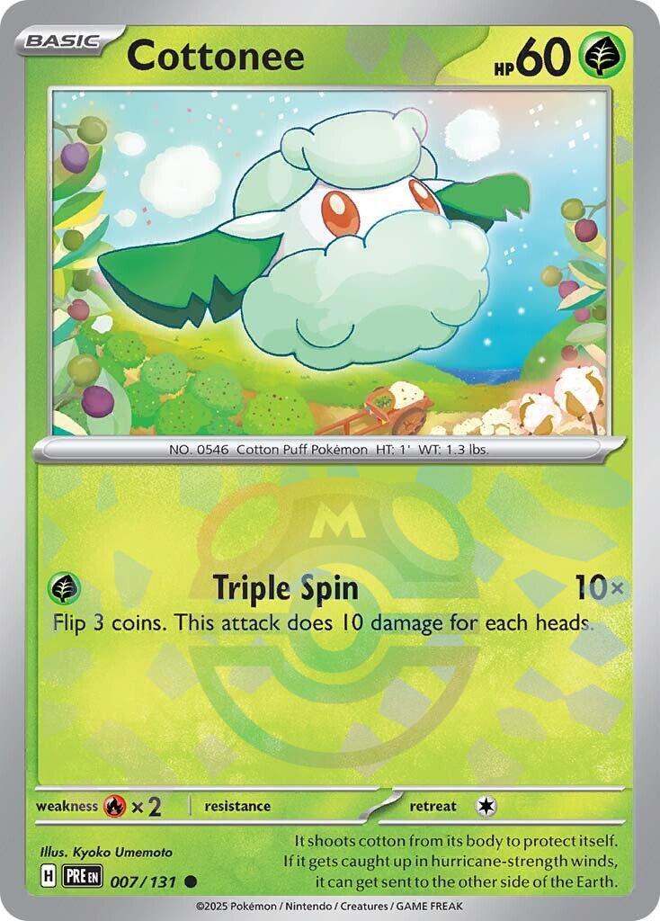 Cottonee (007/131) (Master Ball Pattern) [Scarlet & Violet: Prismatic Evolutions] | Good Games North