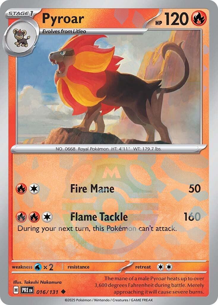 Pyroar (016/131) (Master Ball Pattern) [Scarlet & Violet: Prismatic Evolutions] | Good Games North