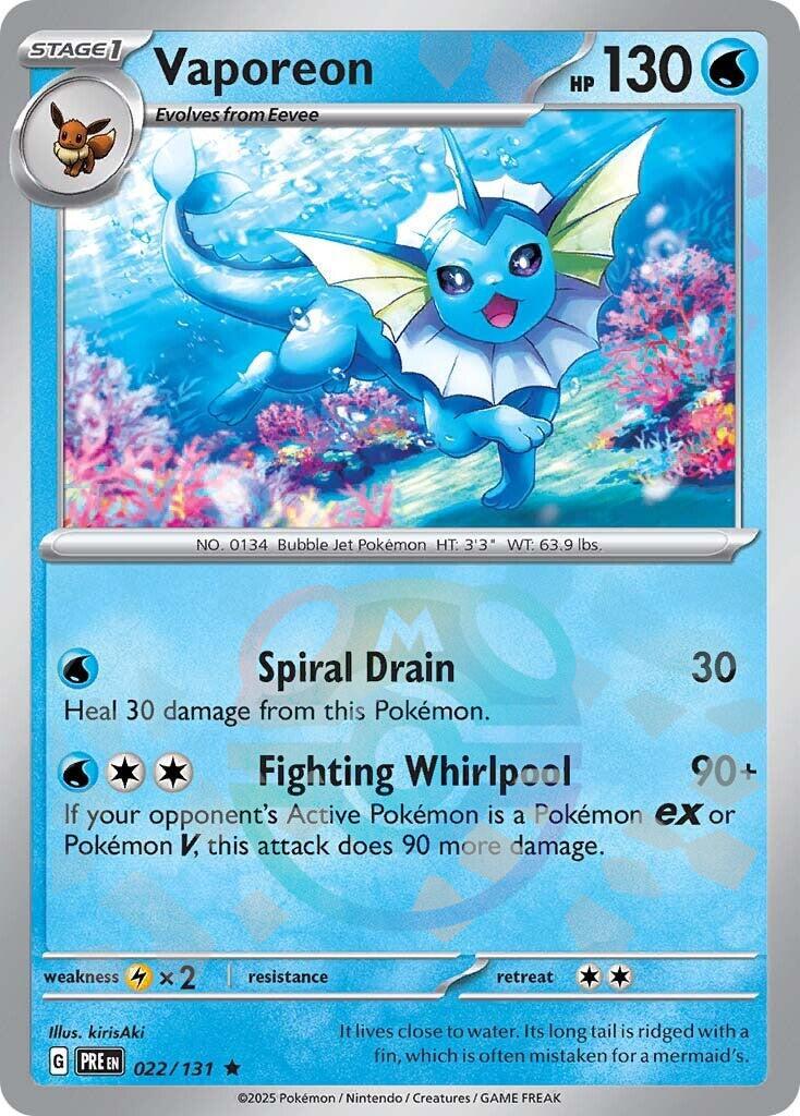 Vaporeon (022/131) (Master Ball Pattern) [Scarlet & Violet: Prismatic Evolutions] | Good Games North