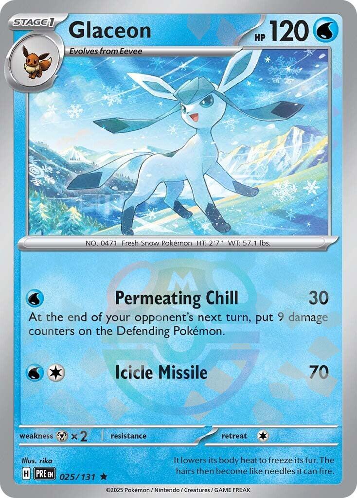 Glaceon (025/131) (Master Ball Pattern) [Scarlet & Violet: Prismatic Evolutions] | Good Games North