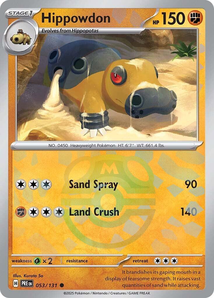 Hippowdon (053/131) (Master Ball Pattern) [Scarlet & Violet: Prismatic Evolutions] | Good Games North