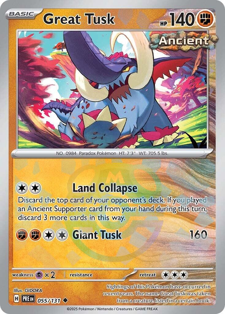 Great Tusk (055/131) (Master Ball Pattern) [Scarlet & Violet: Prismatic Evolutions] | Good Games North