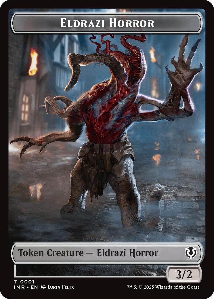 Eldrazi Horror // Human Soldier (0003) Double-Sided Token [Innistrad Remastered Tokens] | Good Games North