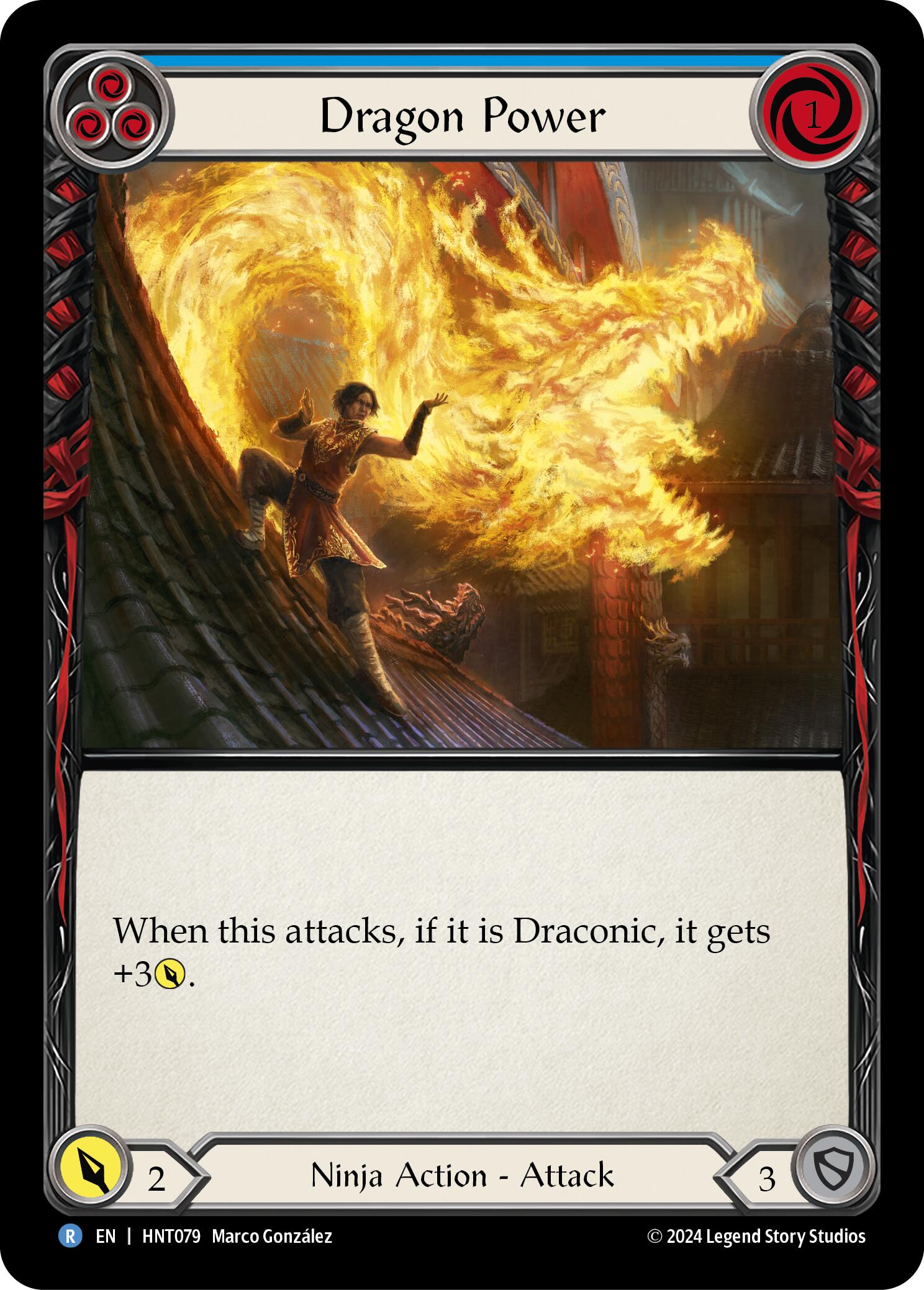 Dragon Power (Blue) [HNT079] (The Hunted)  Rainbow Foil | Good Games North