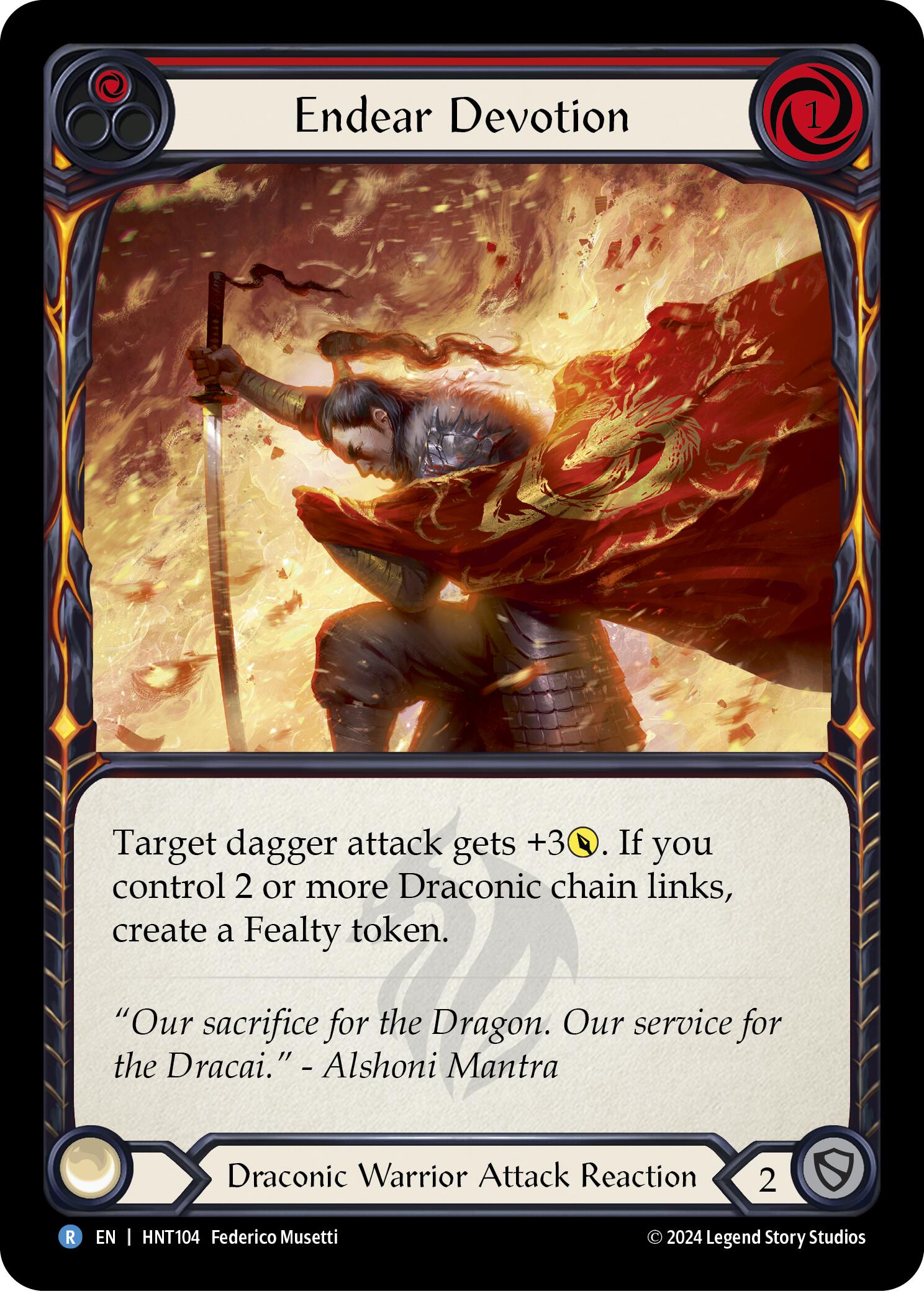 Endear Devotion (Red) [HNT104] (The Hunted)  Rainbow Foil | Good Games North