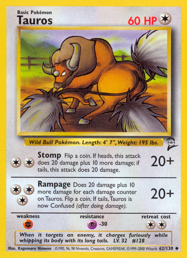 Tauros (62/130) [Base Set 2] | Good Games North