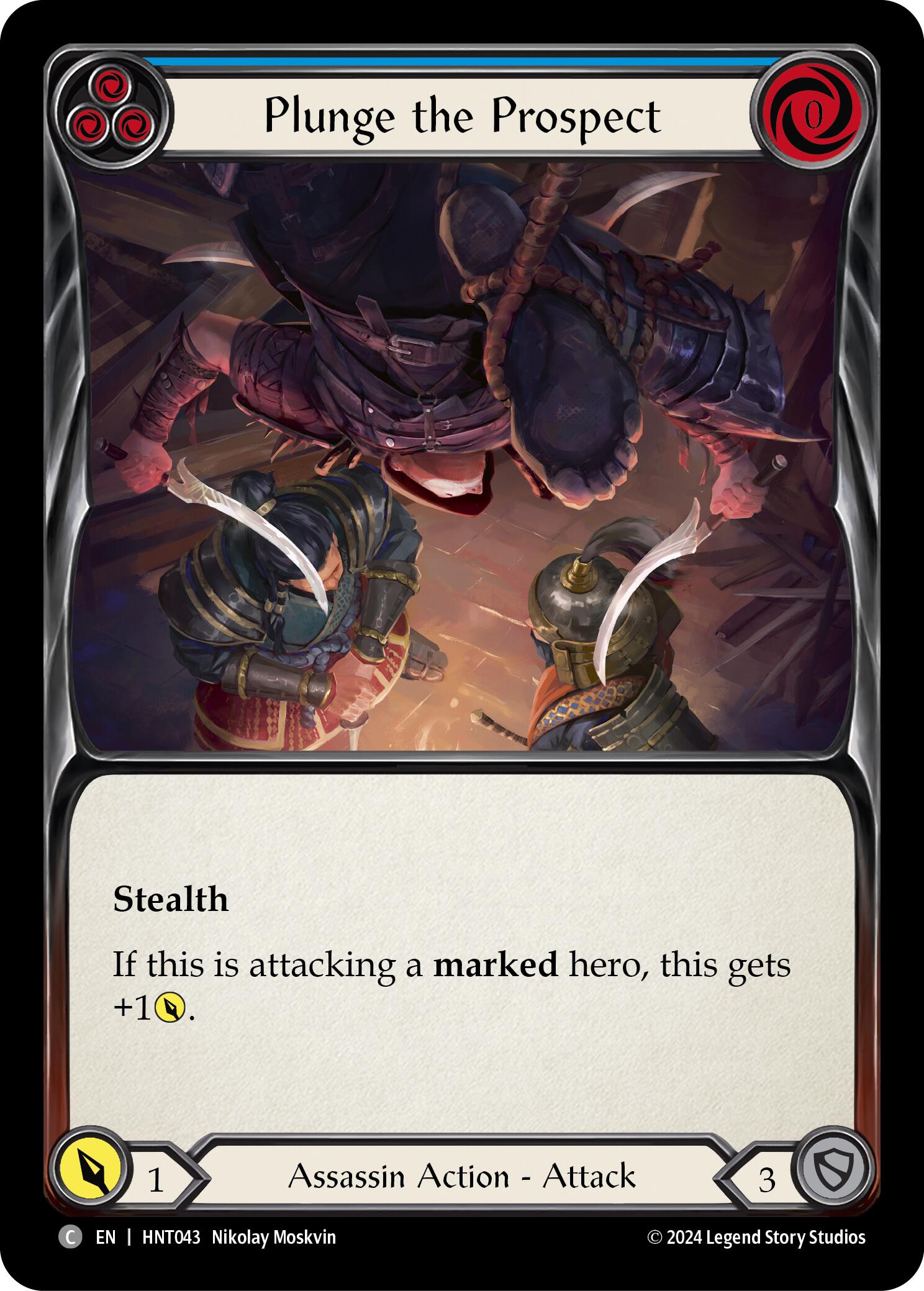 Plunge the Prospect (Blue) [HNT043] (The Hunted)  Rainbow Foil | Good Games North