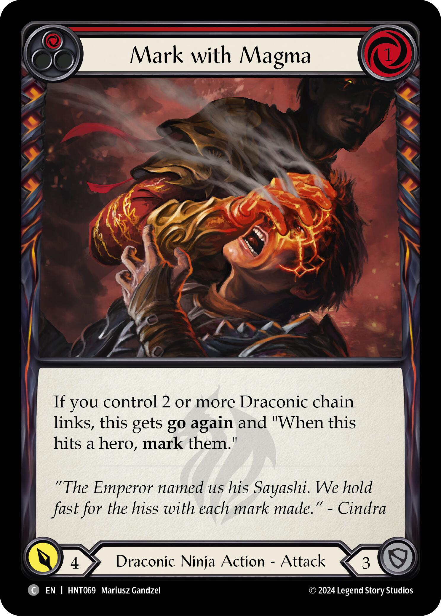 Mark with Magma (Red) [HNT069] (The Hunted)  Rainbow Foil | Good Games North