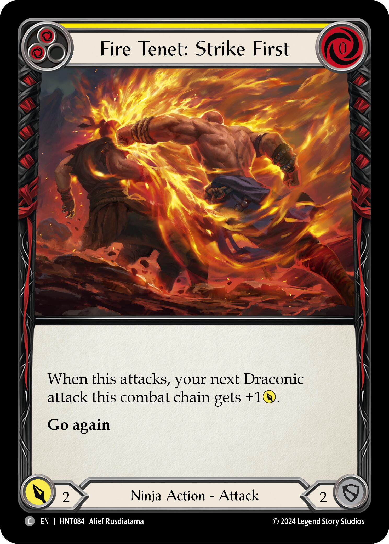 Fire Tenet: Strike First (Yellow) [HNT084] (The Hunted)  Rainbow Foil | Good Games North