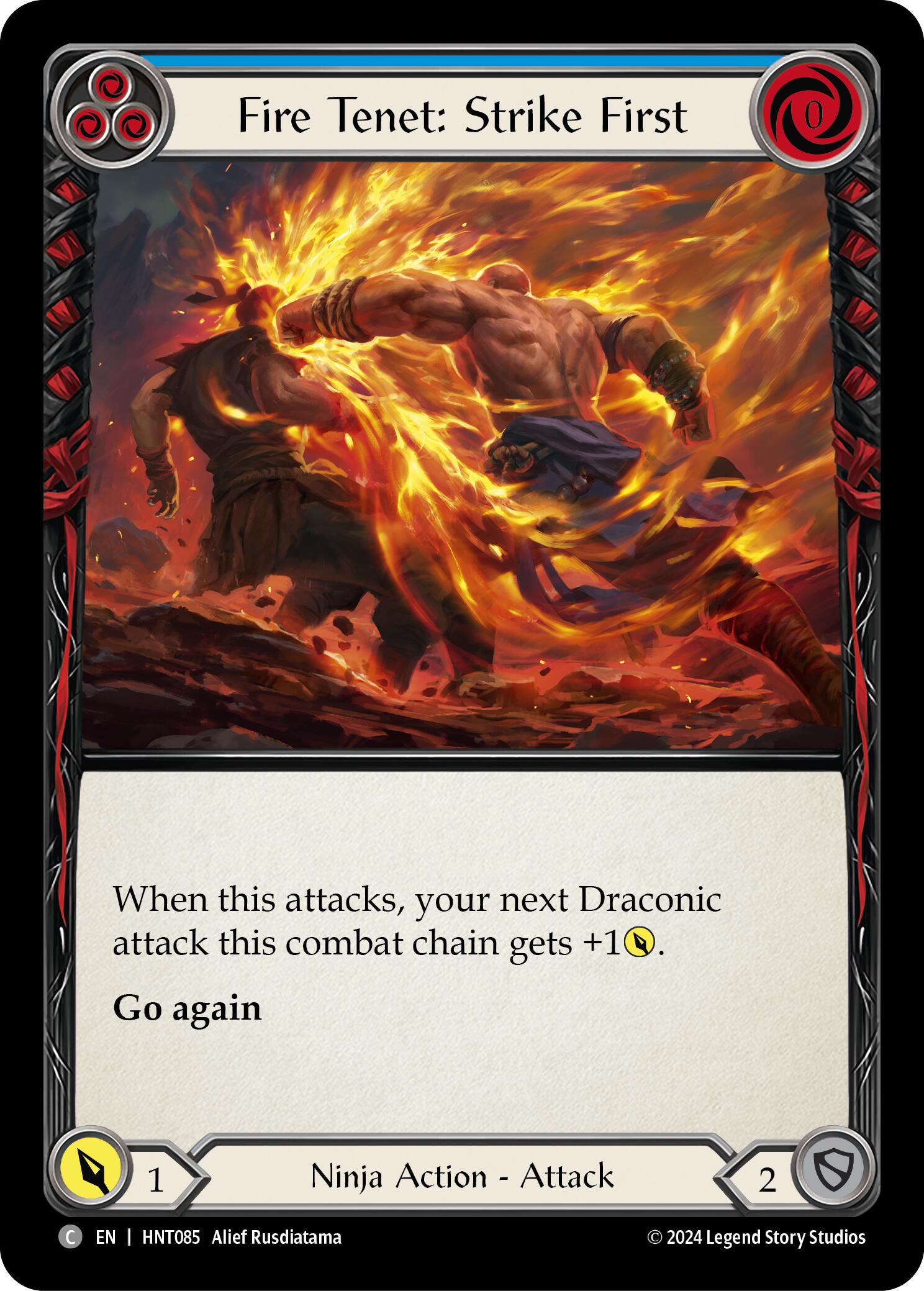 Fire Tenet: Strike First (Blue) [HNT085] (The Hunted)  Rainbow Foil | Good Games North
