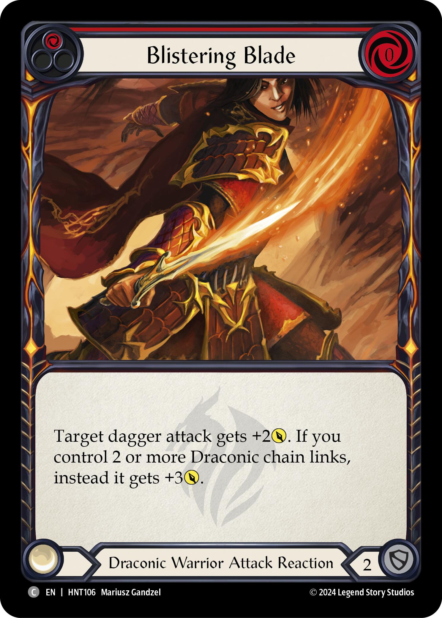 Blistering Blade (Red) [HNT106] (The Hunted)  Rainbow Foil | Good Games North