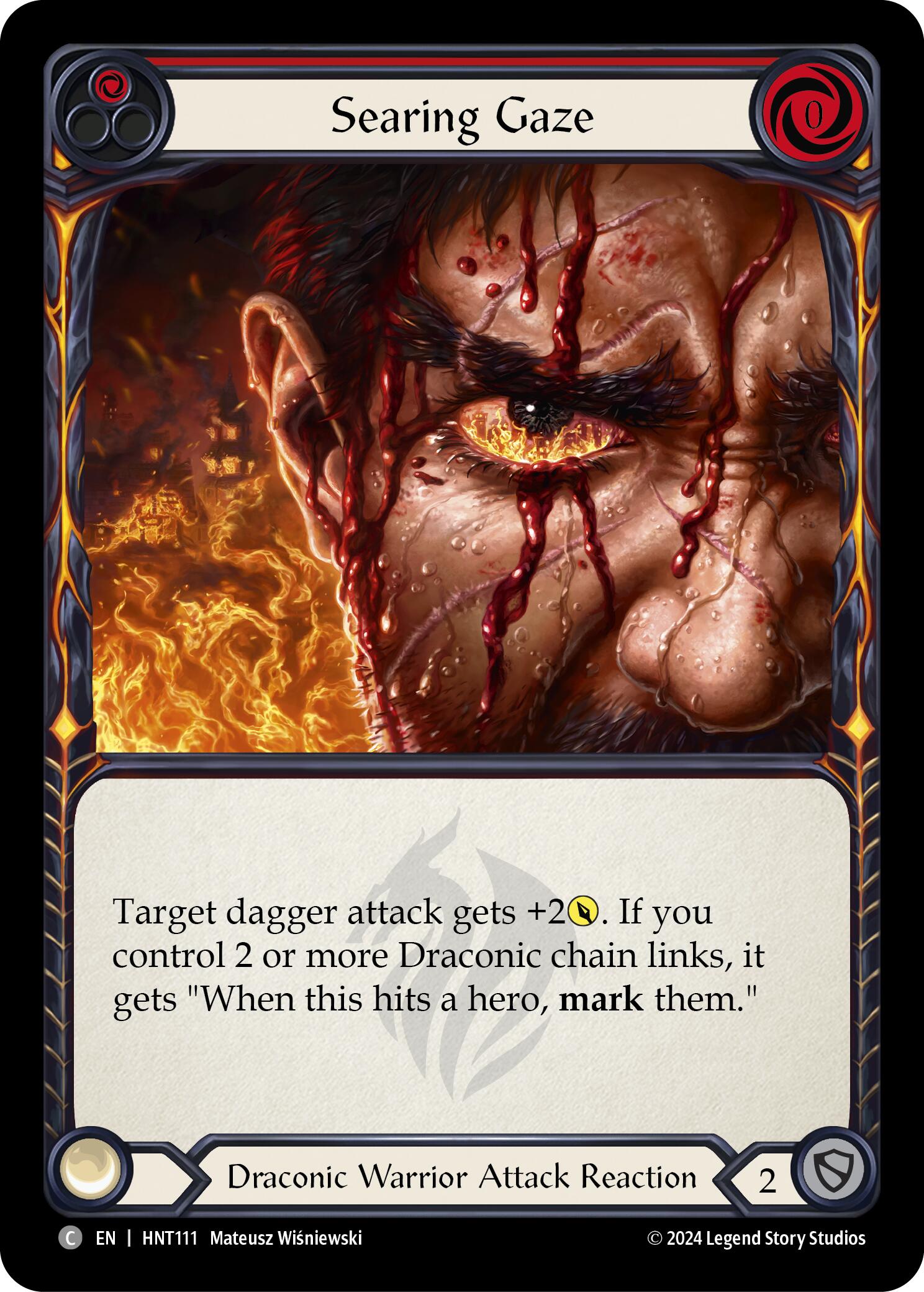 Searing Gaze (Red) [HNT111] (The Hunted)  Rainbow Foil | Good Games North