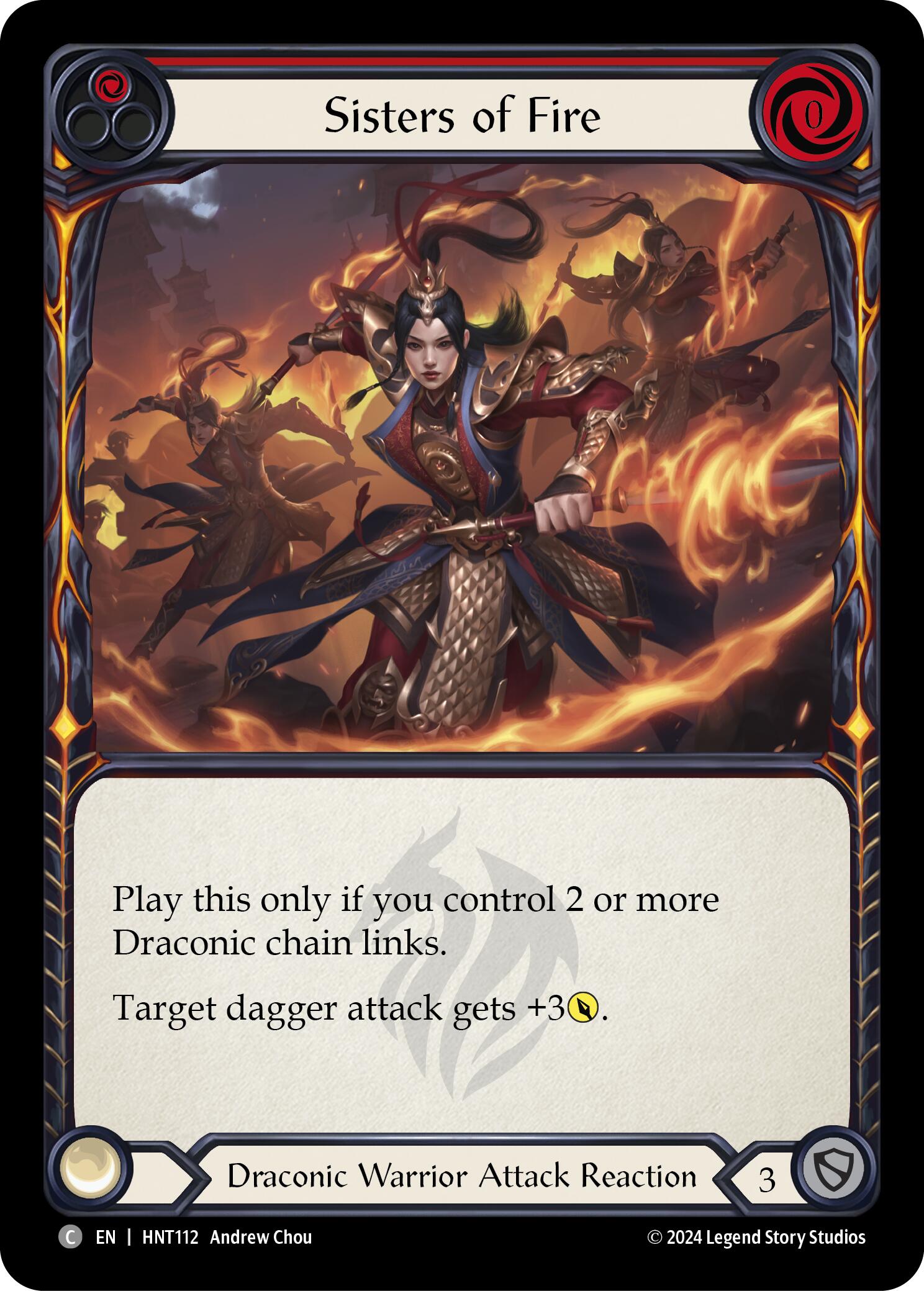 Sisters of Fire (Red) [HNT112] (The Hunted)  Rainbow Foil | Good Games North
