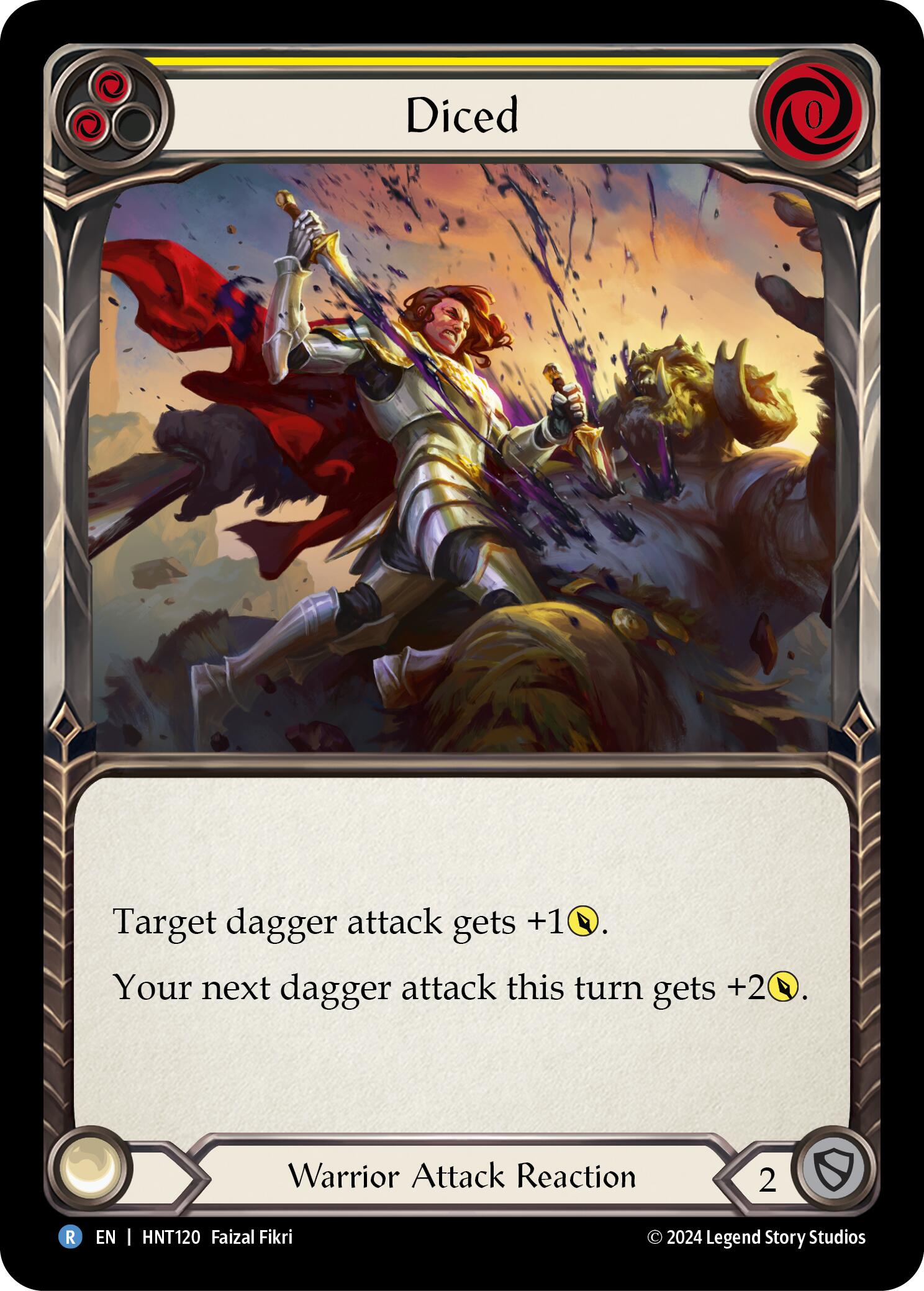 Diced (Yellow) [HNT120] (The Hunted)  Rainbow Foil | Good Games North