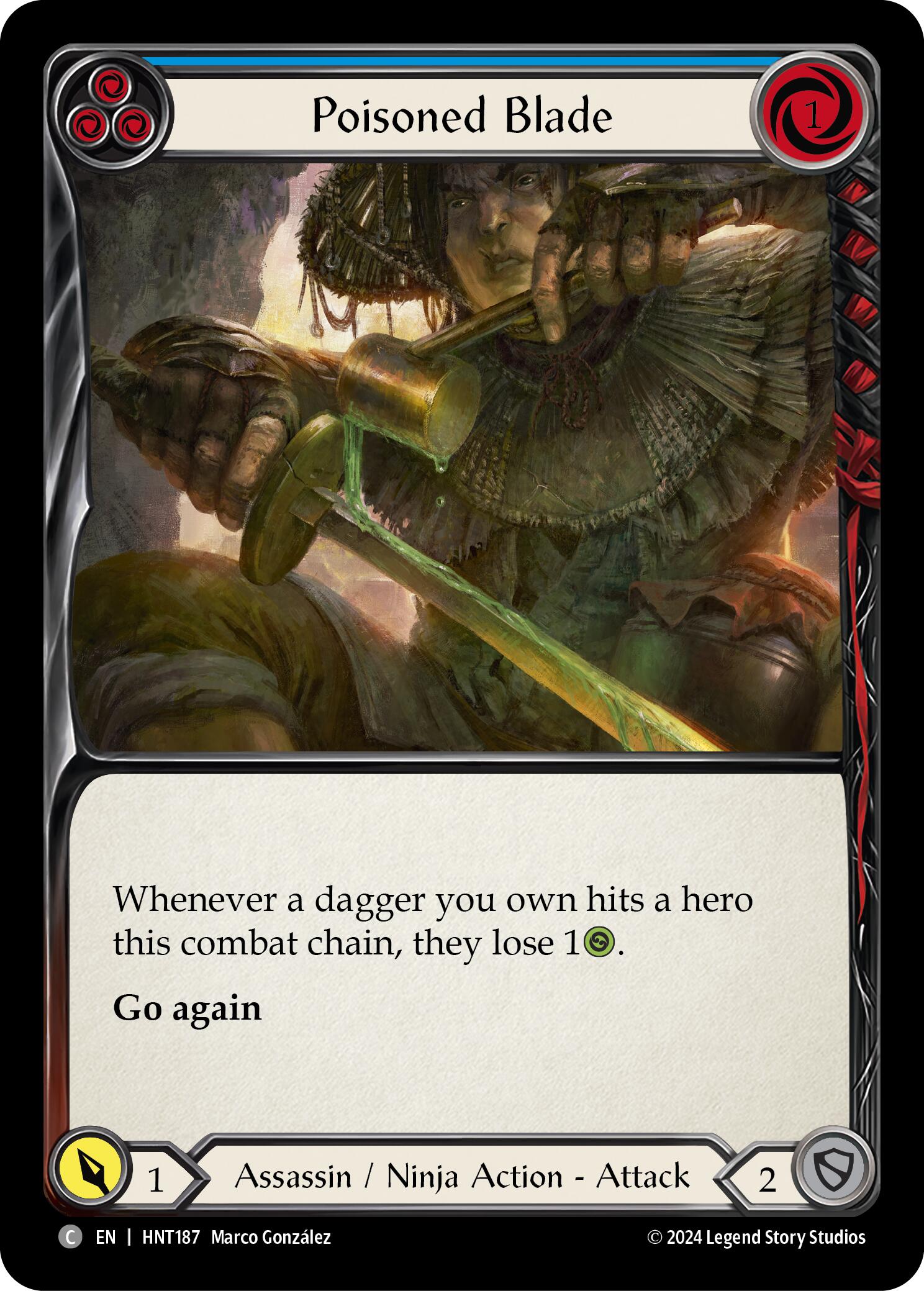 Poisoned Blade (Blue) [HNT187] (The Hunted)  Rainbow Foil | Good Games North