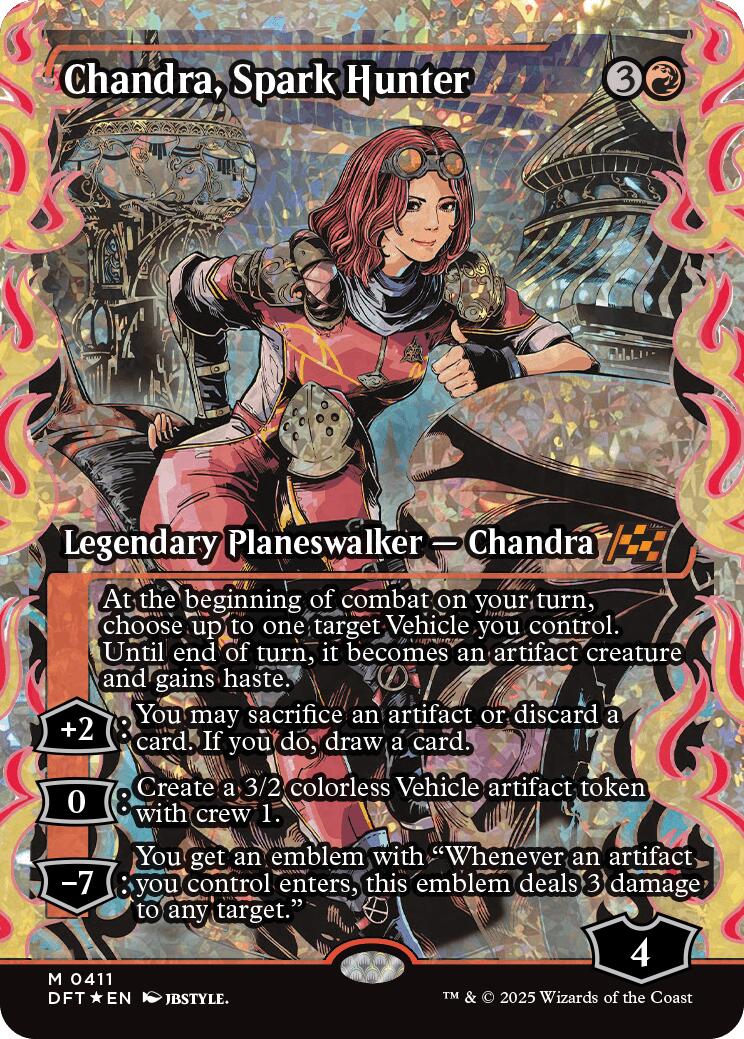 Chandra, Spark Hunter (Showcase Fracture Foil) (Japanese) [Aetherdrift] | Good Games North