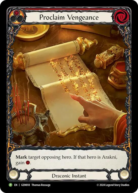 Proclaim Vengeance [GEM018] (GEM Pack 1)  Rainbow Foil | Good Games North