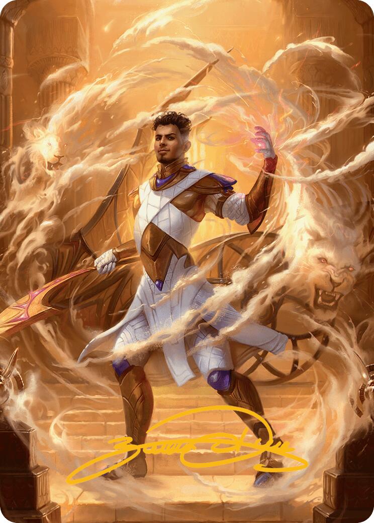 Basri, Tomorrow's Champion Art Card (Gold-Stamped Signature) [Aetherdrift Art Series] | Good Games North