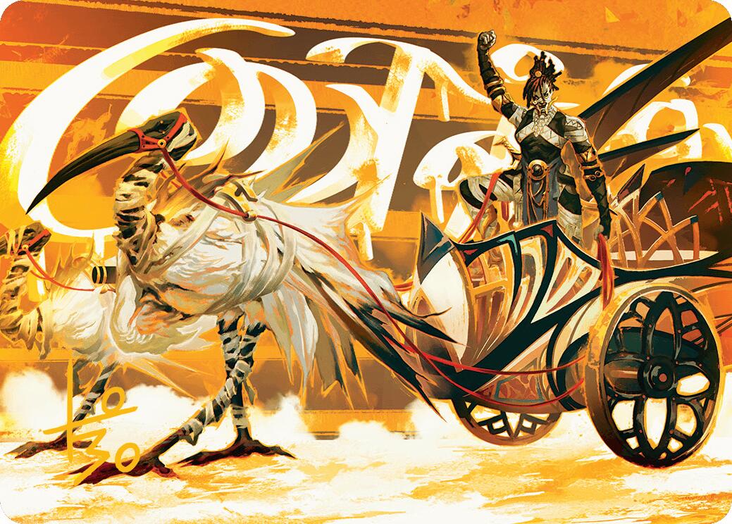 Skyseer's Chariot Art Card (Gold-Stamped Signature) [Aetherdrift Art Series] | Good Games North