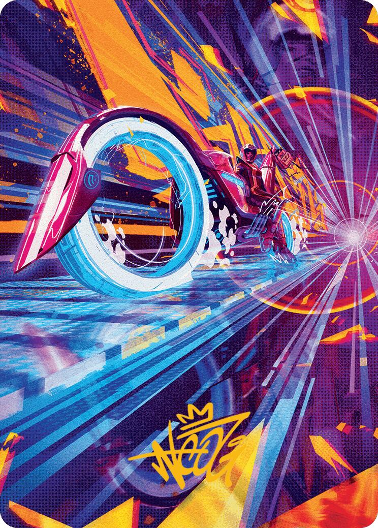 Spotcycle Scouter Art Card (Gold-Stamped Signature) [Aetherdrift Art Series] | Good Games North