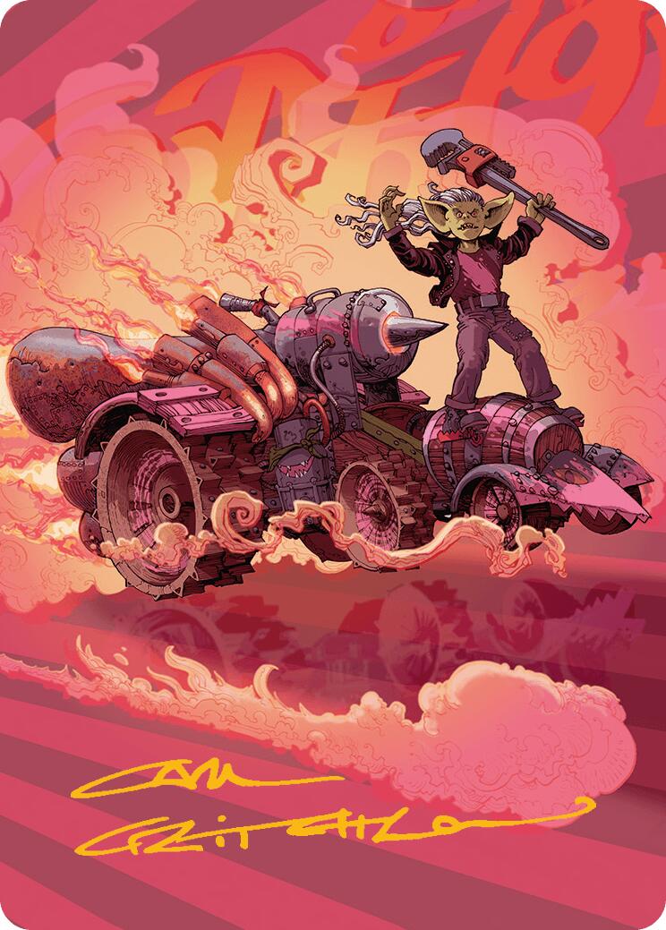 Burner Rocket Art Card (Gold-Stamped Signature) [Aetherdrift Art Series] | Good Games North