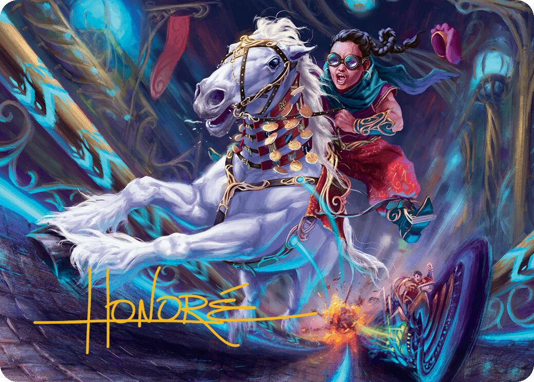 Gilded Ghoda Art Card (Gold-Stamped Signature) [Aetherdrift Art Series] | Good Games North