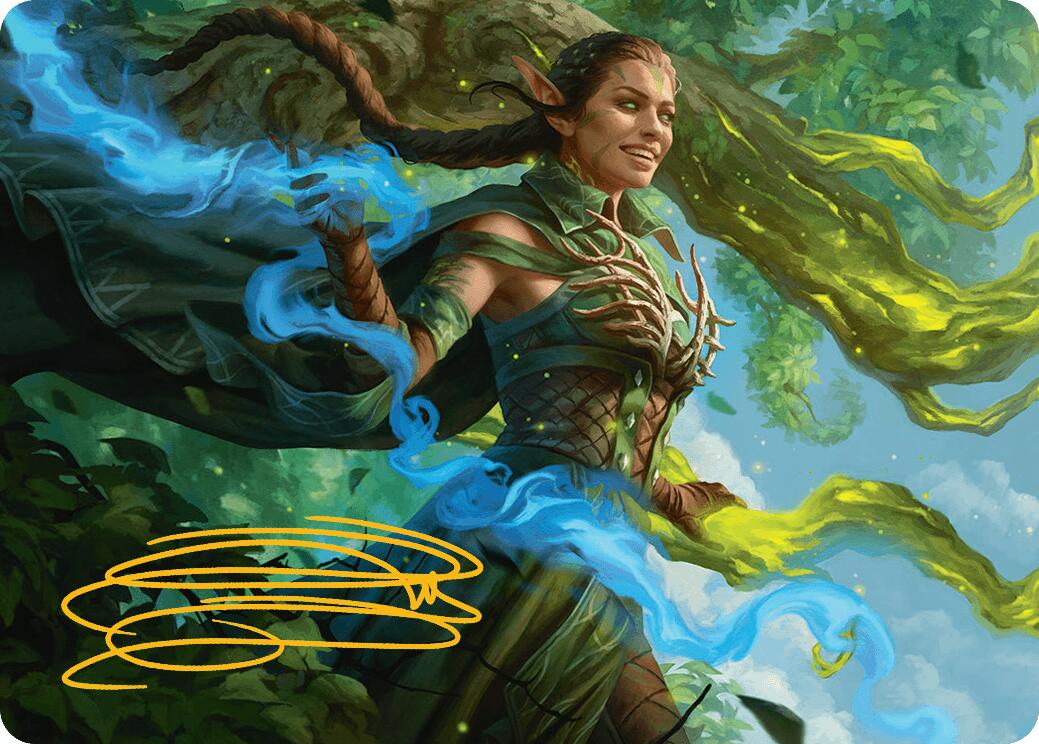 Nissa, Worldsoul Speaker Art Card (Gold-Stamped Signature) [Aetherdrift Art Series] | Good Games North