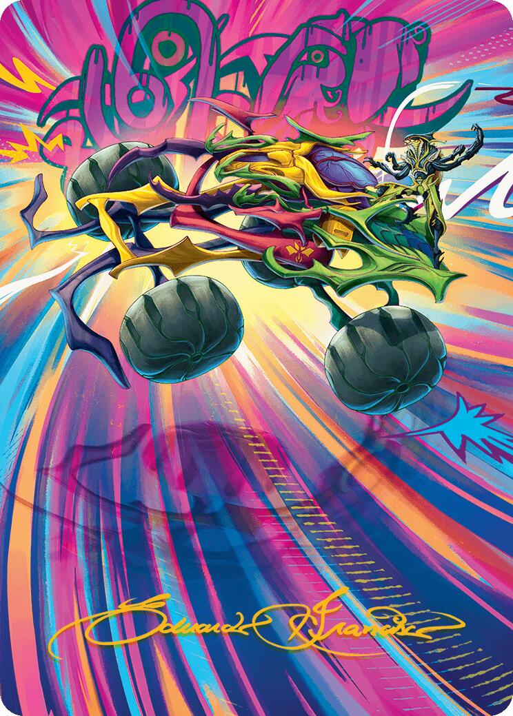 Thunderous Velocipede Art Card (Gold-Stamped Signature) [Aetherdrift Art Series] | Good Games North