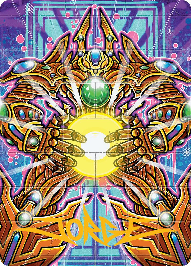Brightglass Gearhulk Art Card (Gold-Stamped Signature) [Aetherdrift Art Series] | Good Games North