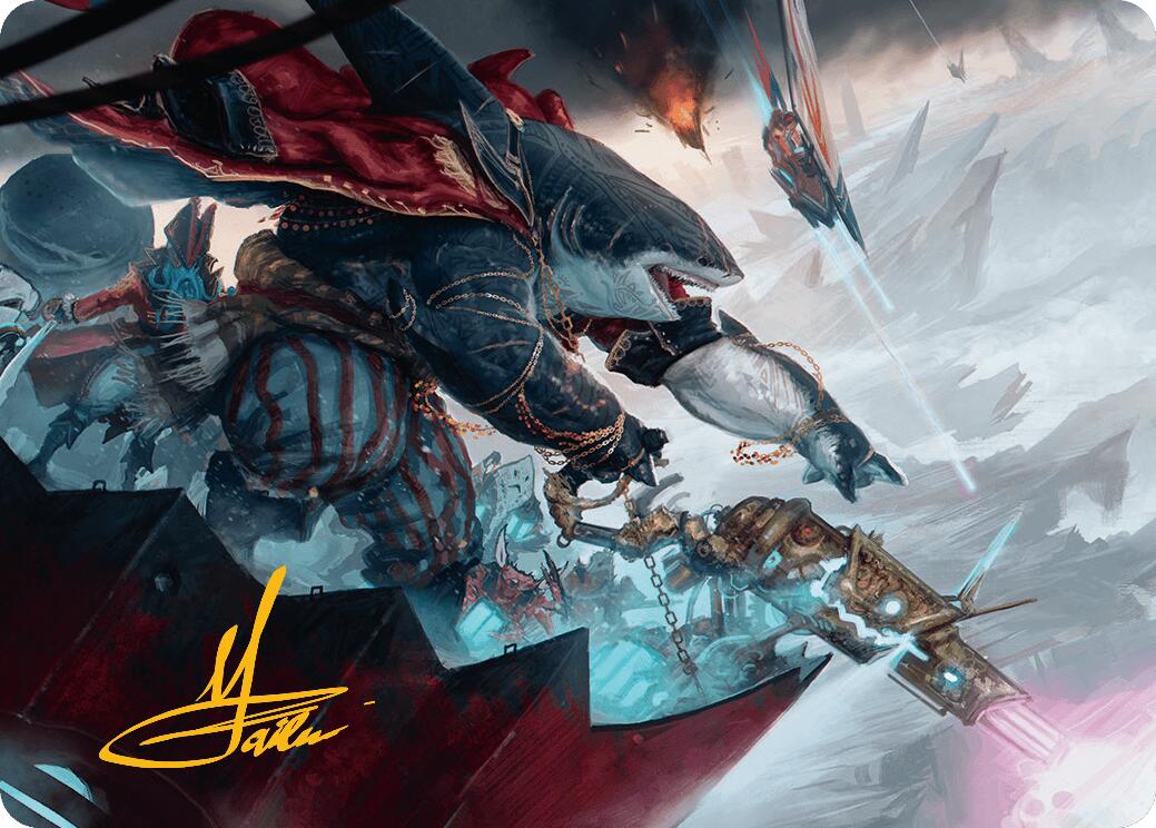 Captain Howler, Sea Scourge Art Card (16/54) (Gold-Stamped Signature) [Aetherdrift Art Series] | Good Games North