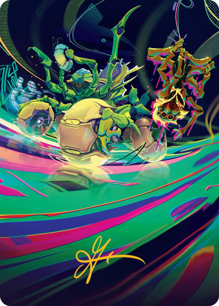 Thundering Broodwagon Art Card (Gold-Stamped Signature) [Aetherdrift Art Series] | Good Games North