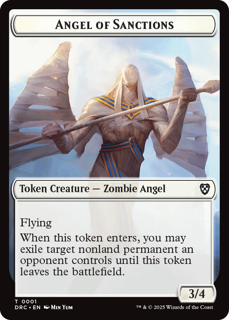 Angel of Sanctions // Zombie (0003) Double-Sided Token [Aetherdrift Tokens] | Good Games North