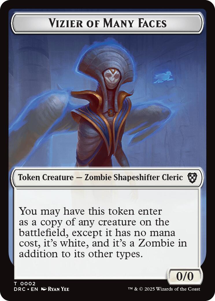 Vizier of Many Faces // Zombie (0003) Double-Sided Token [Aetherdrift Tokens] | Good Games North