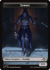 Zombie Warrior // Zombie (0003) Double-Sided Token [Aetherdrift Tokens] | Good Games North
