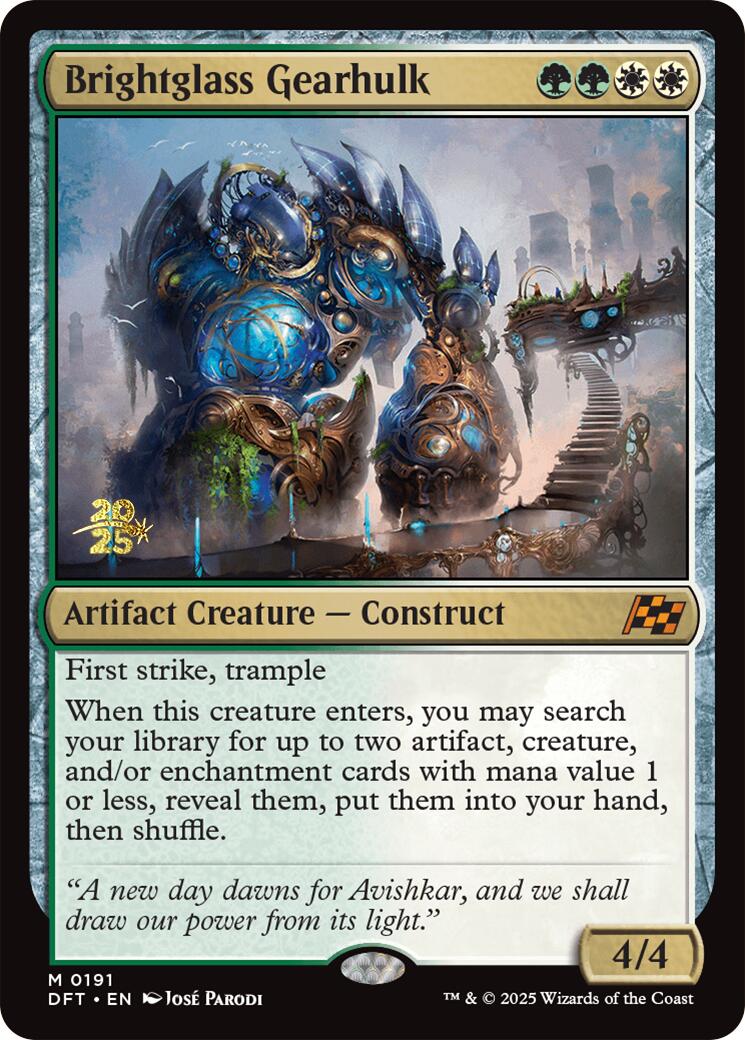 Brightglass Gearhulk [Aetherdrift Prerelease Promos] | Good Games North