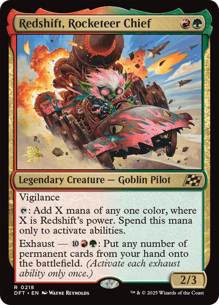 Redshift, Rocketeer Chief [Aetherdrift Prerelease Promos] | Good Games North