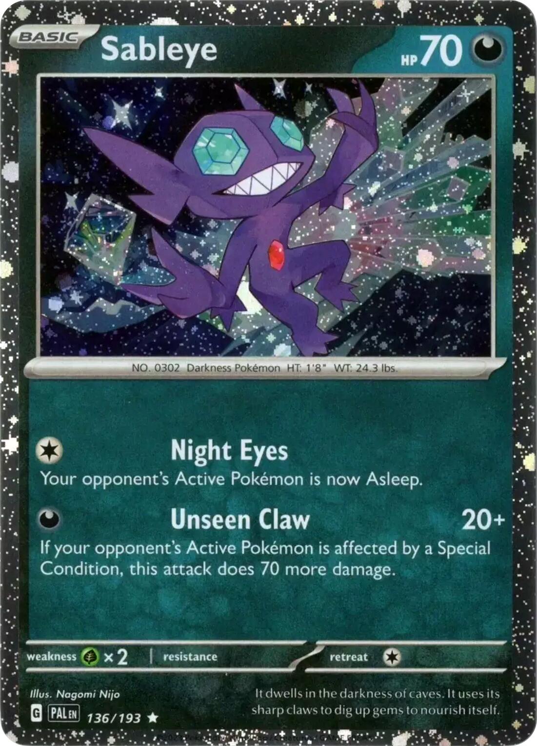 Sableye (136/193) (Cosmos Holo) [Scarlet & Violet: Paldea Evolved] | Good Games North