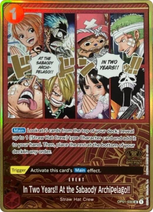 In Two Years!! At the Sabaody Archipelago!! (Japanese Version 2nd Anniversary Set) [One Piece Promotion Cards] | Good Games North