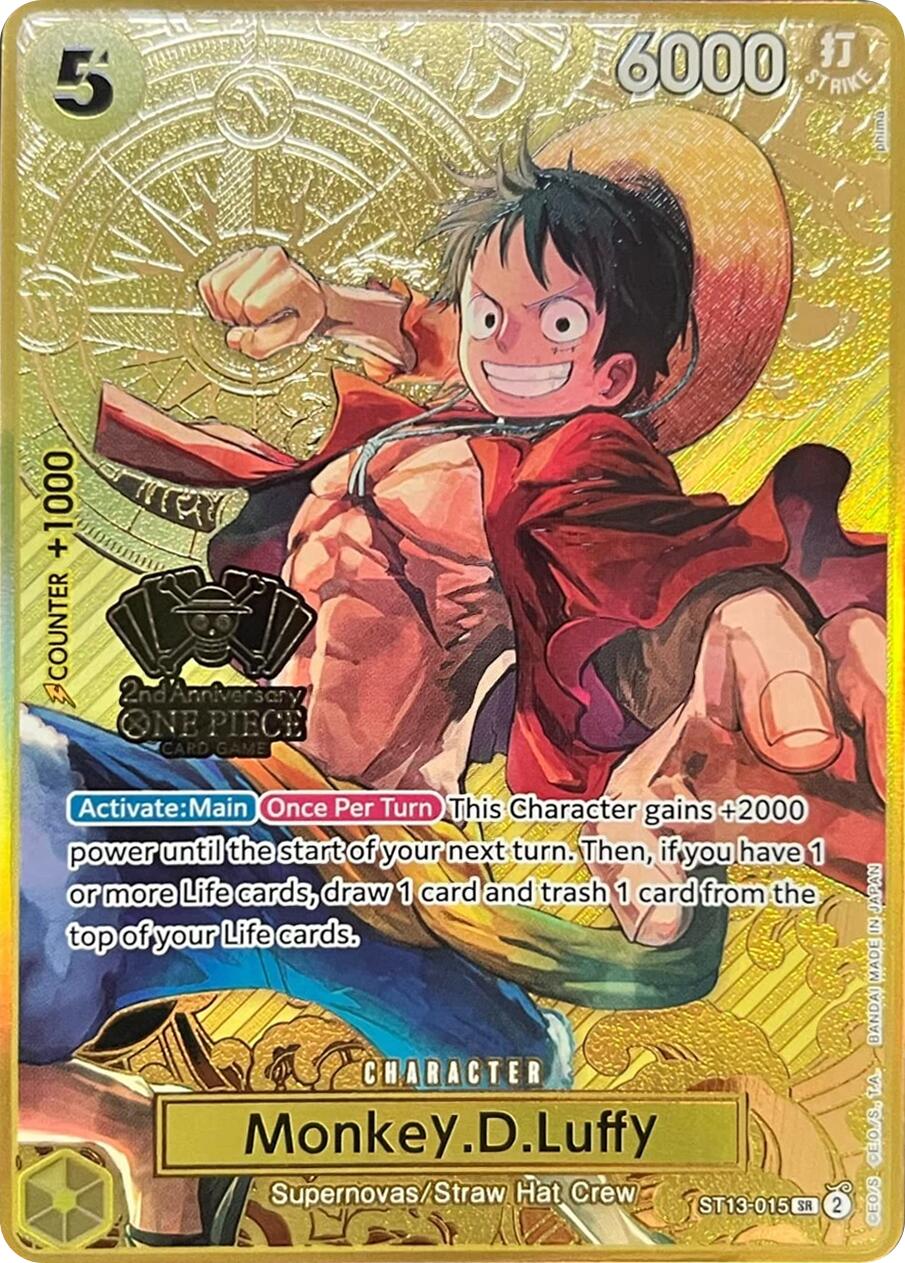 Monkey.D.Luffy (Japanese Version 2nd Anniversary Set) [One Piece Promotion Cards] | Good Games North