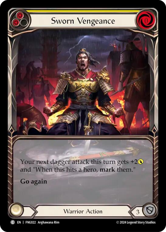 Sworn Vengeance (Yellow) (Extended Art) [FNG022] (The Hunted Fang Blitz Deck) | Good Games North