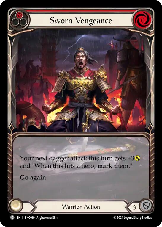 Sworn Vengeance (Red) (Extended Art) [FNG019] (The Hunted Fang Blitz Deck) | Good Games North