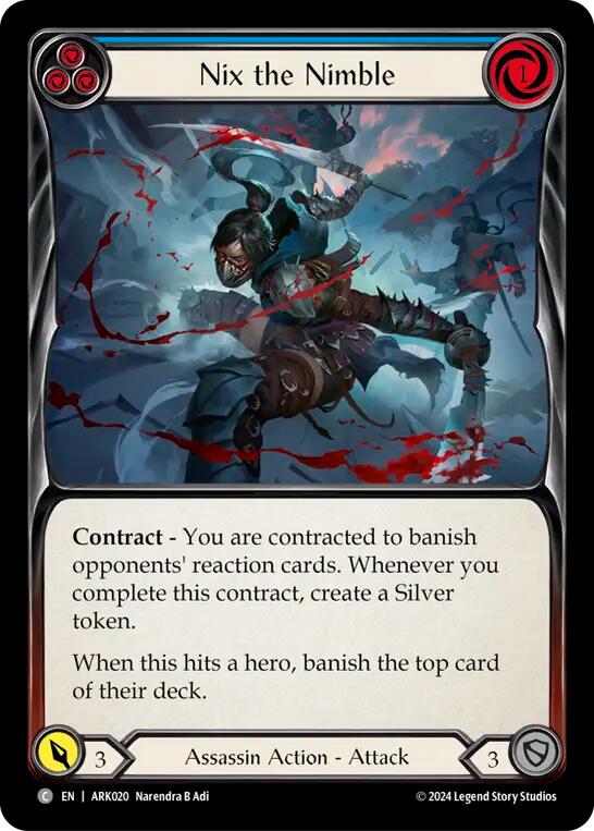 Nix the Nimble (Blue) [ARK020] (The Hunted Arakni Blitz Deck) | Good Games North