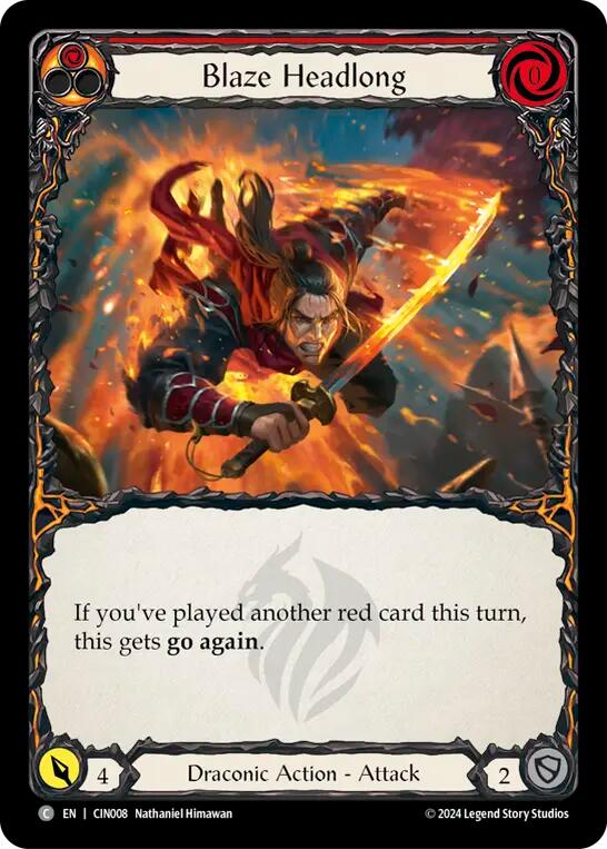 Blaze Headlong (Red) [CIN008] (The Hunted Cindra Blitz Deck) | Good Games North