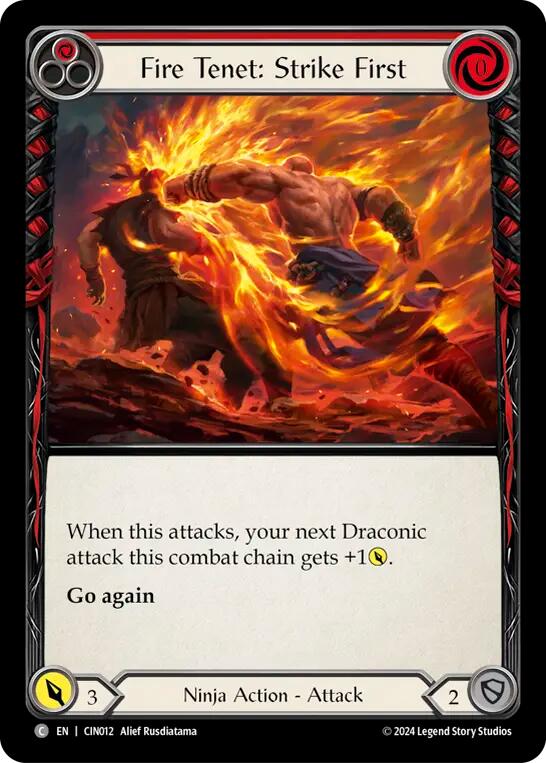 Fire Tenet: Strike First (Red) [CIN012] (The Hunted Cindra Blitz Deck) | Good Games North