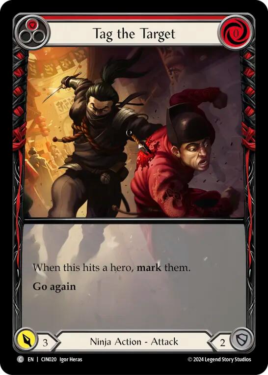 Tag the Target (Red) (Extended Art) [CIN020] (The Hunted Cindra Blitz Deck) | Good Games North