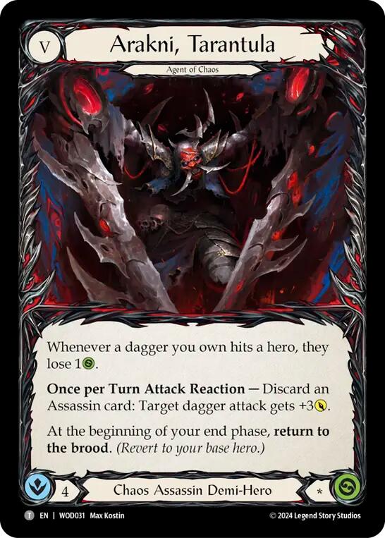 Arakni, Tarantula [WOD031//WOD032] (The Hunted Arakni, Web of Deceit Blitz Deck) | Good Games North