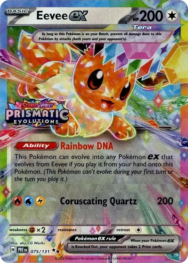 Eevee ex (075/131) (Prismatic Evolutions Stamp) [Scarlet & Violet: Prismatic Evolutions] | Good Games North