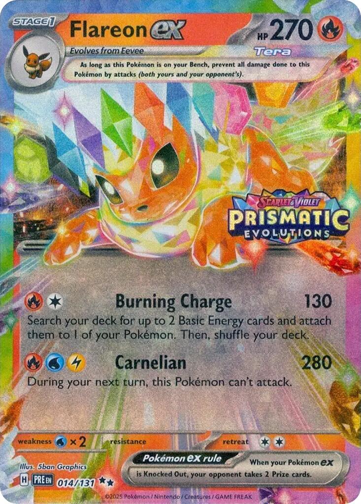 Flareon ex (014/131) (Prismatic Evolutions Stamp) [Scarlet & Violet: Prismatic Evolutions] | Good Games North
