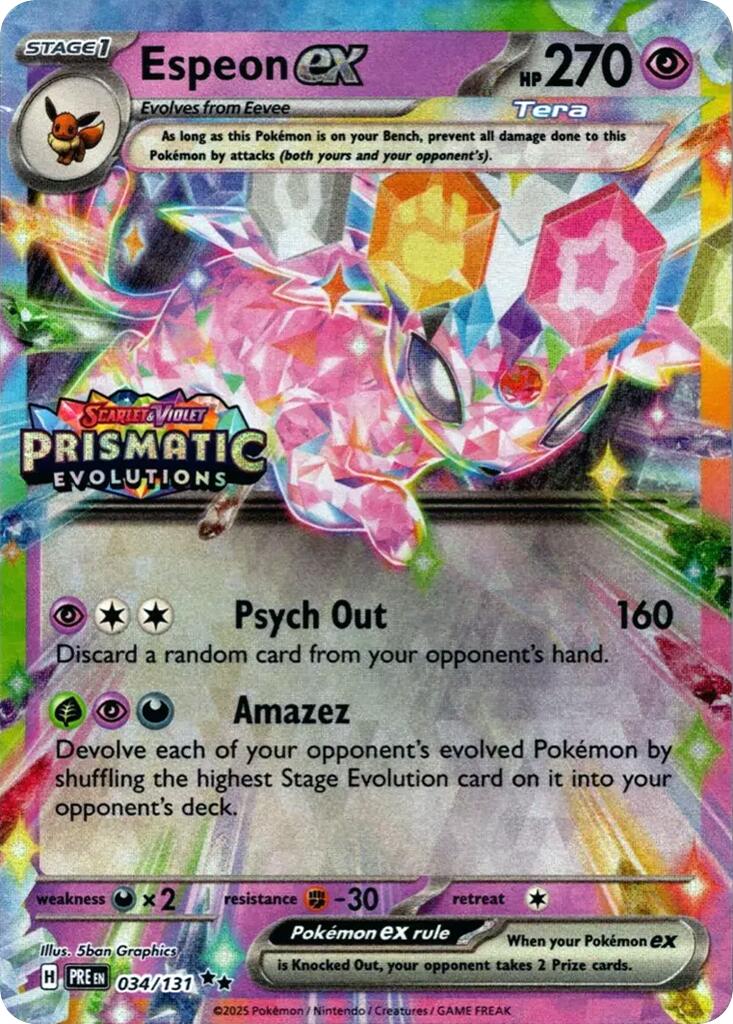 Espeon ex (034/131) (Prismatic Evolutions Stamp) [Scarlet & Violet: Prismatic Evolutions] | Good Games North